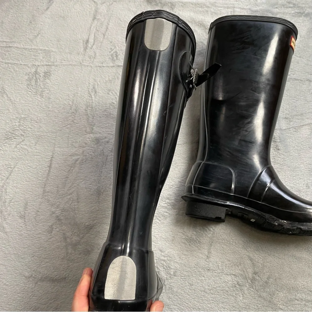 Kids Hunter Original Gloss Jet‎ Black Rain Boots 5/6